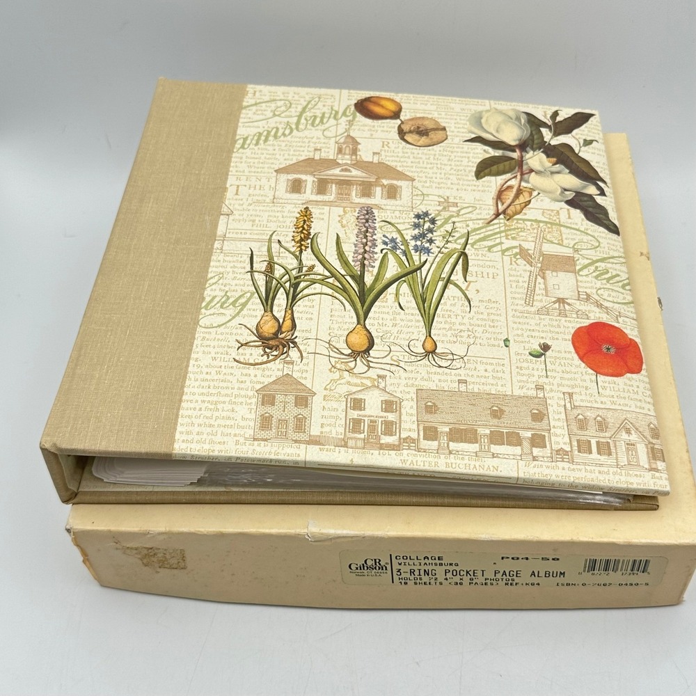 CR Gibson Williamsburg Collage 3-Ring Photo Album Floral Botanical 72 Photos 4x6
